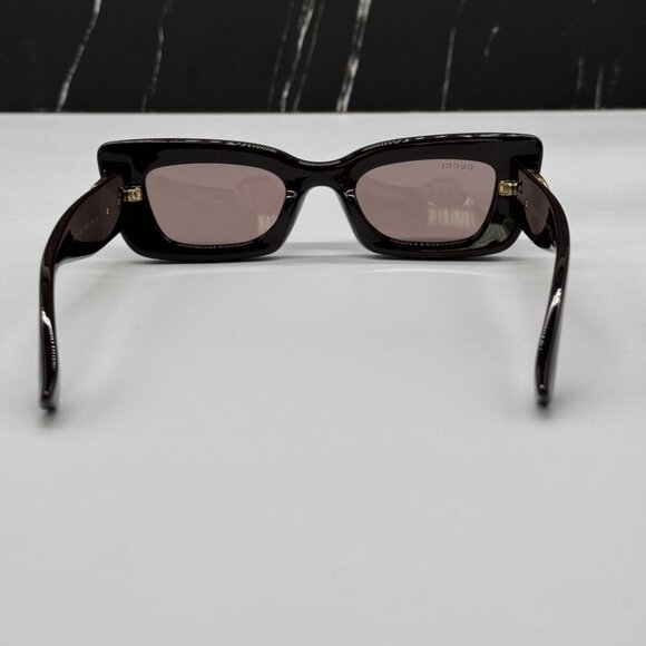NEW GG1827S 004 GUCCI SHINY BROWN/VIOLET WOMEN GUCCI SUNGLASSES - Picture 9 of 13